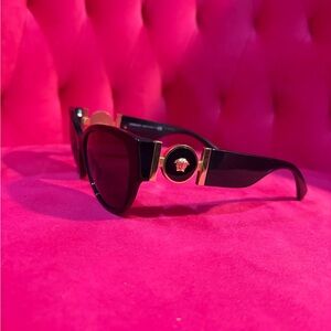 Versace Black Sunglasses with Gold Medusa Detail
